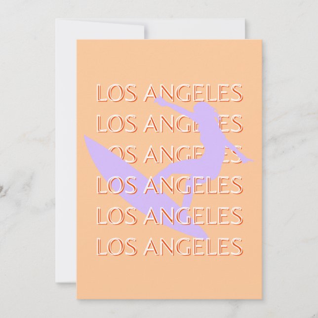 Tarjeta Festiva Los Angeles Travel Art, California, Travel Art (Anverso)