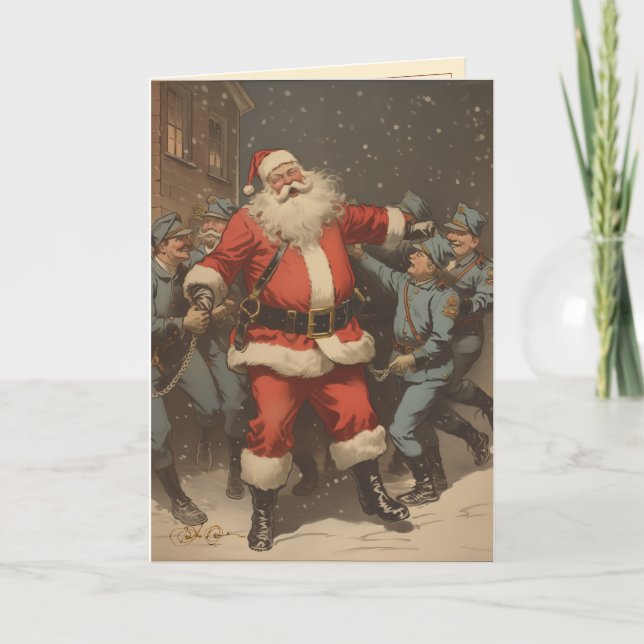 Tarjeta Festiva Los cargos contra Santa Claus (Anverso)
