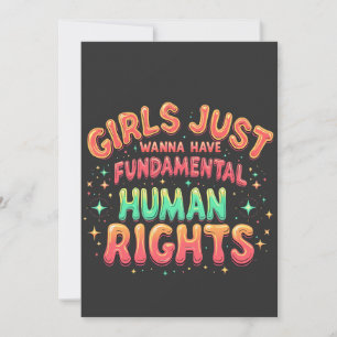 Tarjeta Festiva Los chicas solo quieren tener igualdad humana fund