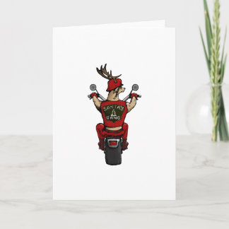 Tarjeta Festiva Los ciervos de Santa que montan una bici