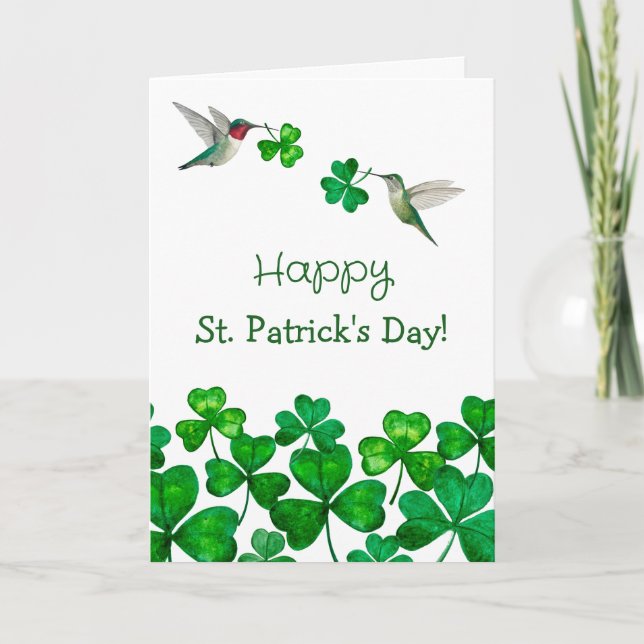 Tarjeta Festiva Los colibríes de St. Patrick (Anverso)