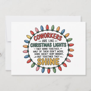 Tarjeta Festiva Los compañeros de trabajo son como las luces de Na