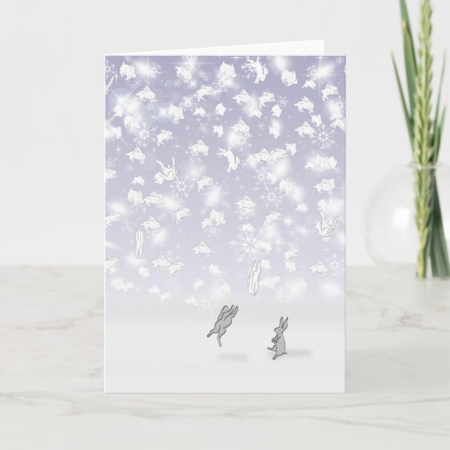 TARJETA FESTIVA LOS CONEJITOS DE SOLDOTNA, ALASKA (Anverso)