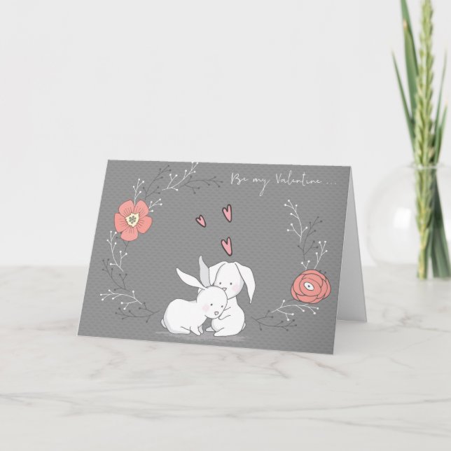 Tarjeta Festiva Los conejitos singulares son mi amor por San Valen (Anverso)