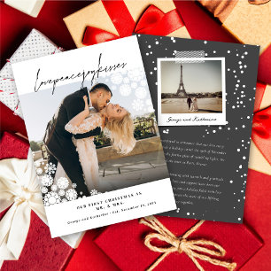 Tarjeta Festiva Los copos de nieve aman a la Boda de fotos de los