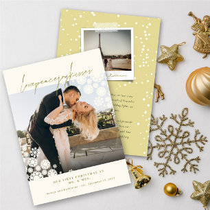 Tarjeta Festiva Los copos de nieve aman a la Boda de fotos de los
