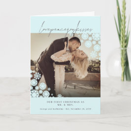 Tarjeta Festiva Los copos de nieve aman a la Boda de fotos de los 