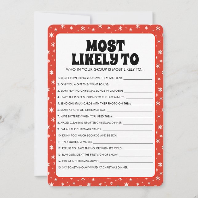 Tarjeta Festiva Los copos de nieve contra los Navidades rojos son  (Anverso)