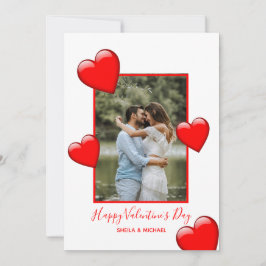 Tarjeta Festiva Los corazones rojos blancos felices festividades d