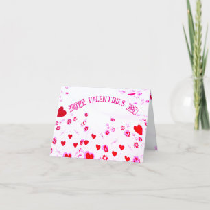 Tarjeta Festiva Los corazones rojos de San Valentín desean que se