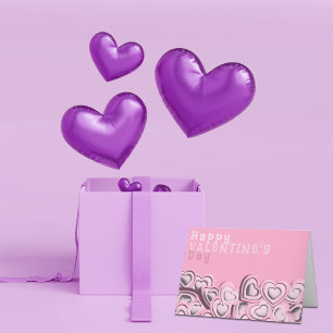 Tarjeta Festiva Los corazones rosados de Rubor 3D felices Día de S