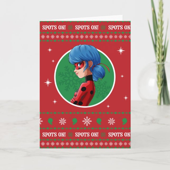 Tarjeta Festiva ¡Los Cuadros De La Boca De La Ladybug! Gráfico de  (Anverso)