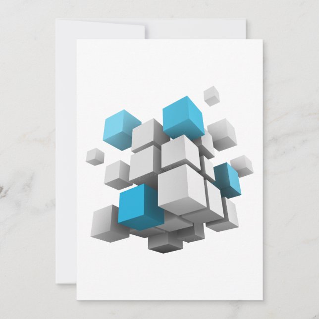 Tarjeta Festiva Los cubos 3D de SlipperyJoe son cautivadores de ac (Anverso)