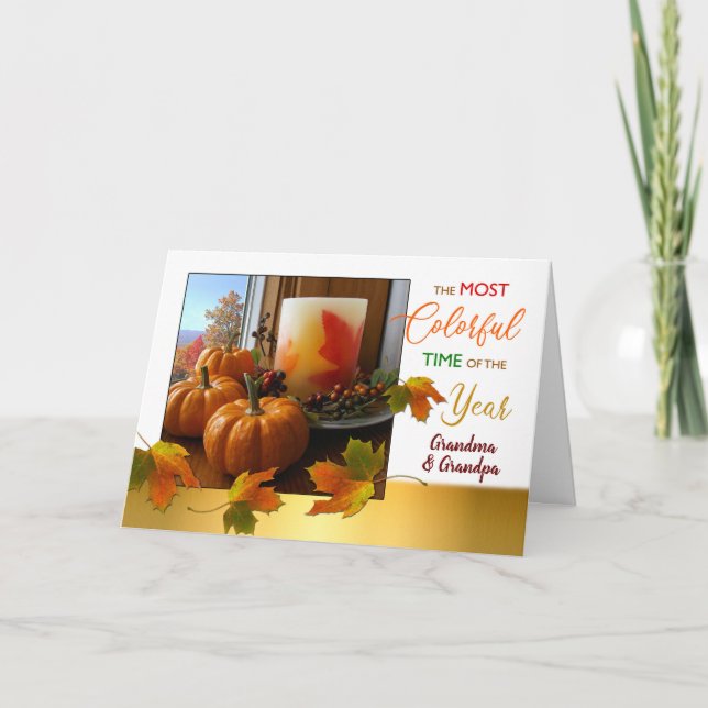 Tarjeta Festiva Los deseos de acción de gracias para los abuelos m (Anverso)