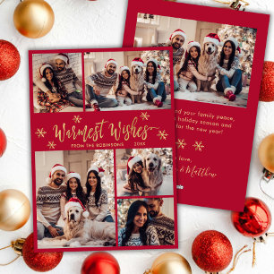 Tarjeta Festiva Los deseos más cálidos de los Navidades del Collag