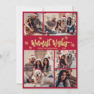 Tarjeta Festiva Los deseos más cálidos de los Navidades del Collag