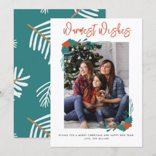 Tarjeta Festiva Los deseos más cálidos de los Navidades fotográfic