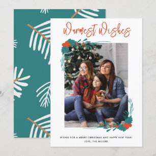 Tarjeta Festiva Los deseos más cálidos de los Navidades fotográfic