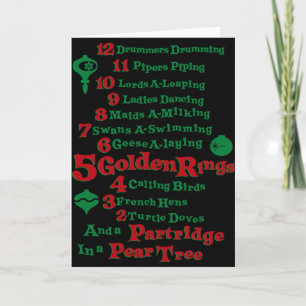 Tarjeta Festiva Los Doce Días De Navidades