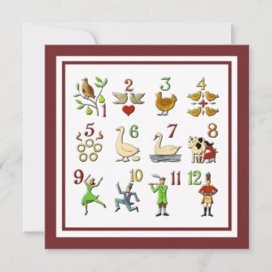 Tarjeta Festiva Los doce días de Navidades tu color de borde