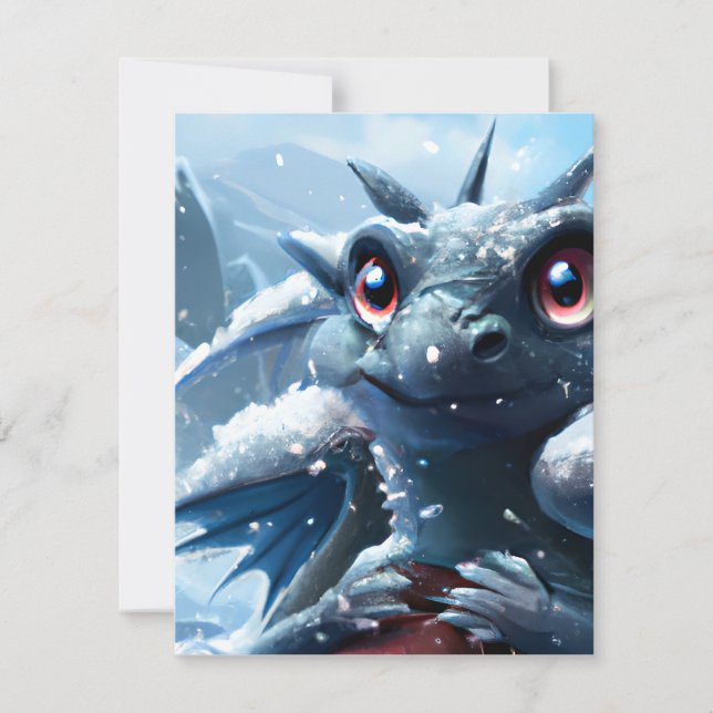 Tarjeta Festiva Los dragones han capturado las imágenes de los niñ (Anverso)