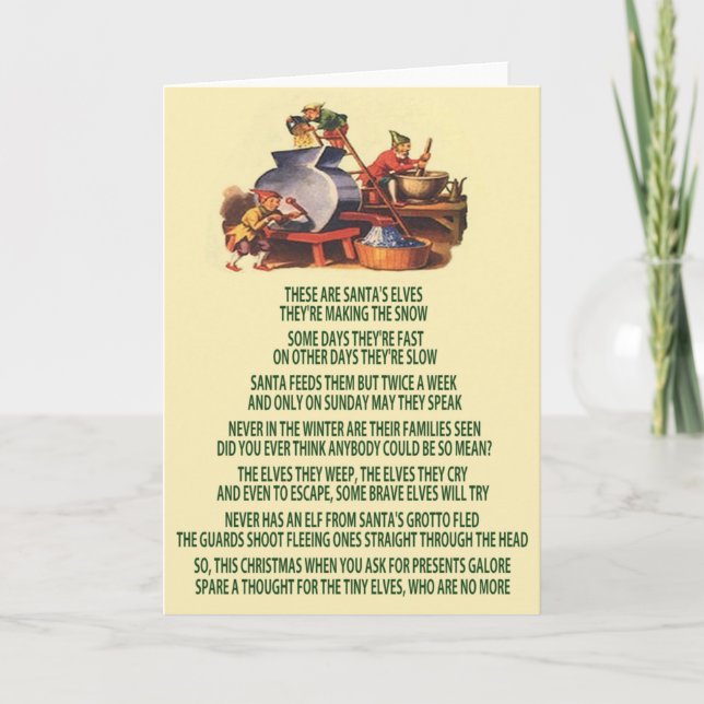 Tarjeta Festiva Los dueños de los malos Navidades (Anverso)