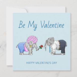 Tarjeta Festiva Los elefantes son mi San Valentín