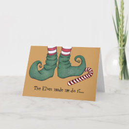 Tarjeta Festiva Los Elfos me hicieron hacerlo... Día festivo