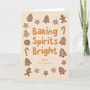 Tarjeta Festiva Los espíritus del pan Navidades brillantes Cookies