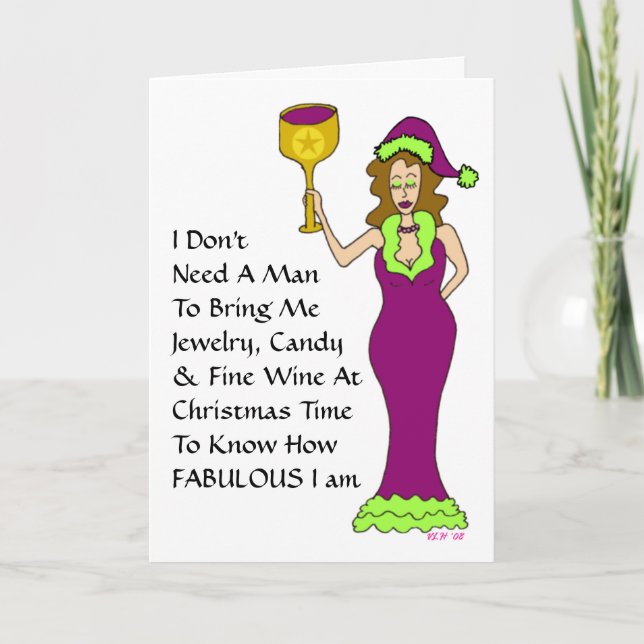 Tarjeta Festiva Los fabulosos Navidades de "Just The Wine" de Wine (Anverso)