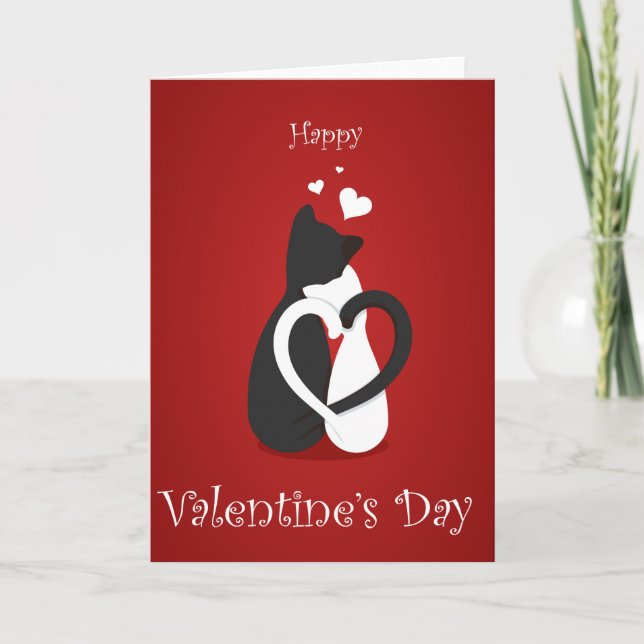 Tarjeta Festiva Los gatos El día de San Valentín guapos (Anverso)