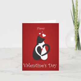 Tarjeta Festiva Los gatos El día de San Valentín guapos