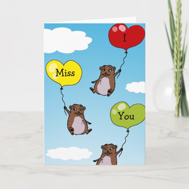 Tarjeta Festiva Los globos del hámster, le falto (Anverso)