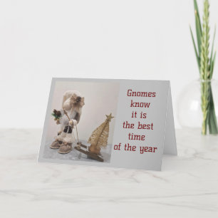 TARJETA FESTIVA "LOS GNOMOS SABEN" QUE ES HORA DE FAMILIA/AMIGOS
