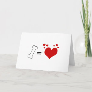 Tarjeta Festiva Los huesos del amor de los perros - día de San