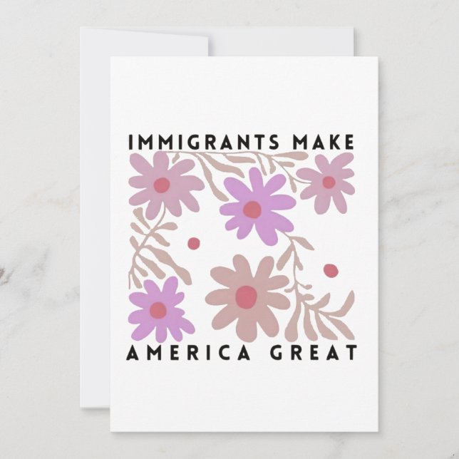Tarjeta Festiva Los inmigrantes hacen de Estados Unidos un gran an (Anverso)