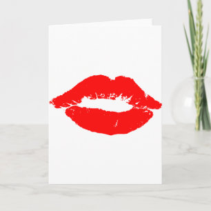 Tarjeta Festiva Los labios de beso rojo Palo pasión por el amor Sa
