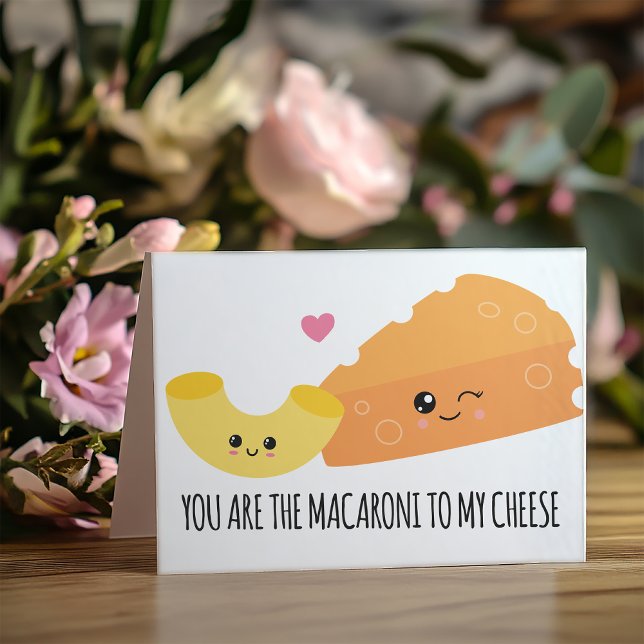 Tarjeta Festiva Los Macaroni A Mi Día de San Valentín De Queso ( “You Are The Macaroni To My Cheese”. A match made in heaven, this card is sure to melt any heart.)