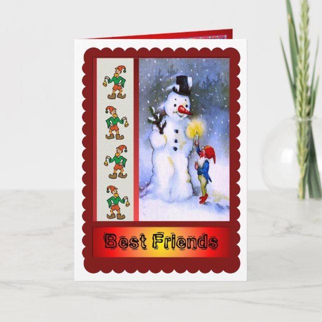 Tarjeta Festiva ¡Los mejores amigos para siempre y para los Navida (Anverso)