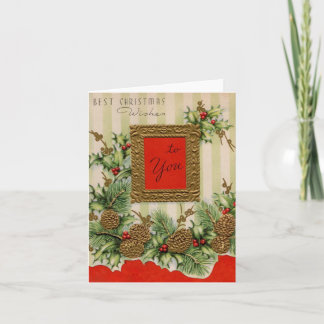 Tarjeta Festiva Los mejores deseos de los Navidades vintage
