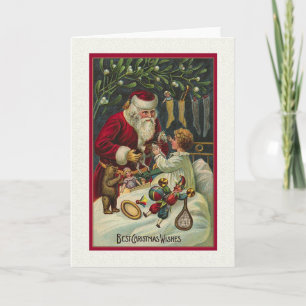 Tarjeta Festiva Los mejores Navidades desean una Santa victoriana 