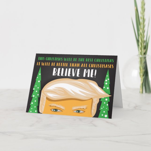 Tarjeta Festiva Los mejores Navidades graciosos de Donald Trump (Anverso)