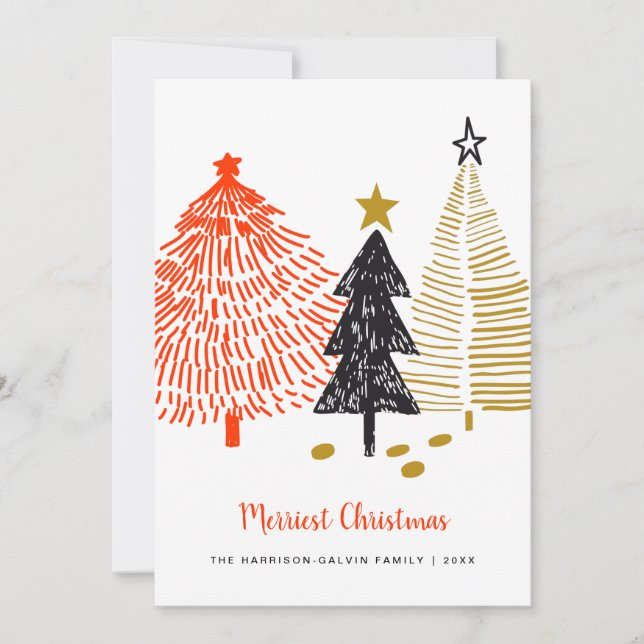 Tarjeta Festiva Los mejores Navidades resumen árboles mínimos mode (Anverso)