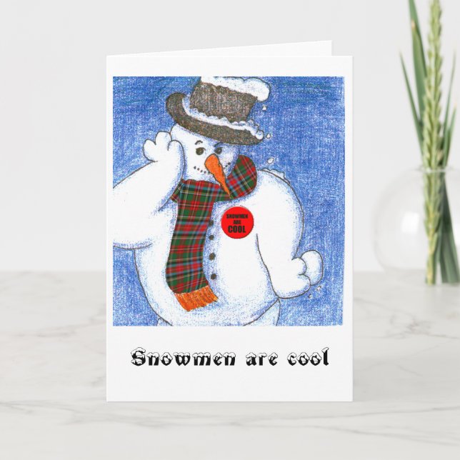 Tarjeta Festiva Los muñecos de nieve son frescos (Anverso)
