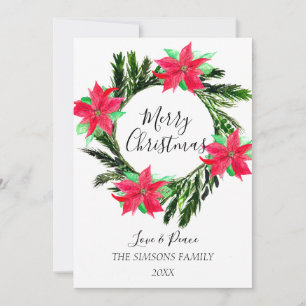 Tarjeta Festiva Los Navidades acuarelas rompen con moras y brillan