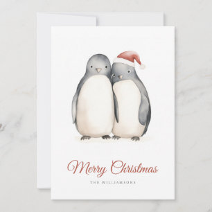 Tarjeta Festiva Los navidades aman a los pingüinos