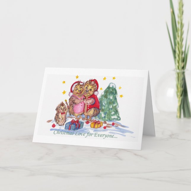 Tarjeta Festiva Los navidades aman a todos (Anverso)
