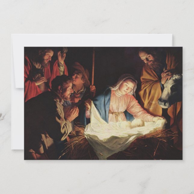 Tarjeta Festiva Los Navidades Bellas Artes de Natividad (Anverso)
