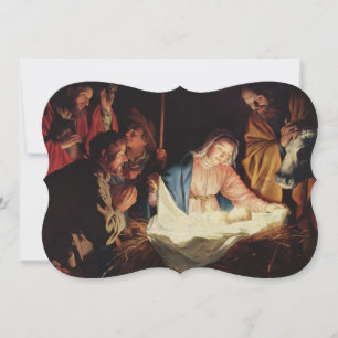 Tarjeta Festiva Los Navidades Bellas Artes Fancy de la Natividad