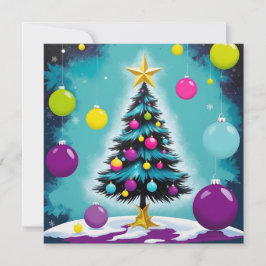 Tarjeta Festiva Los Navidades de arte pop adornan con dulces los a